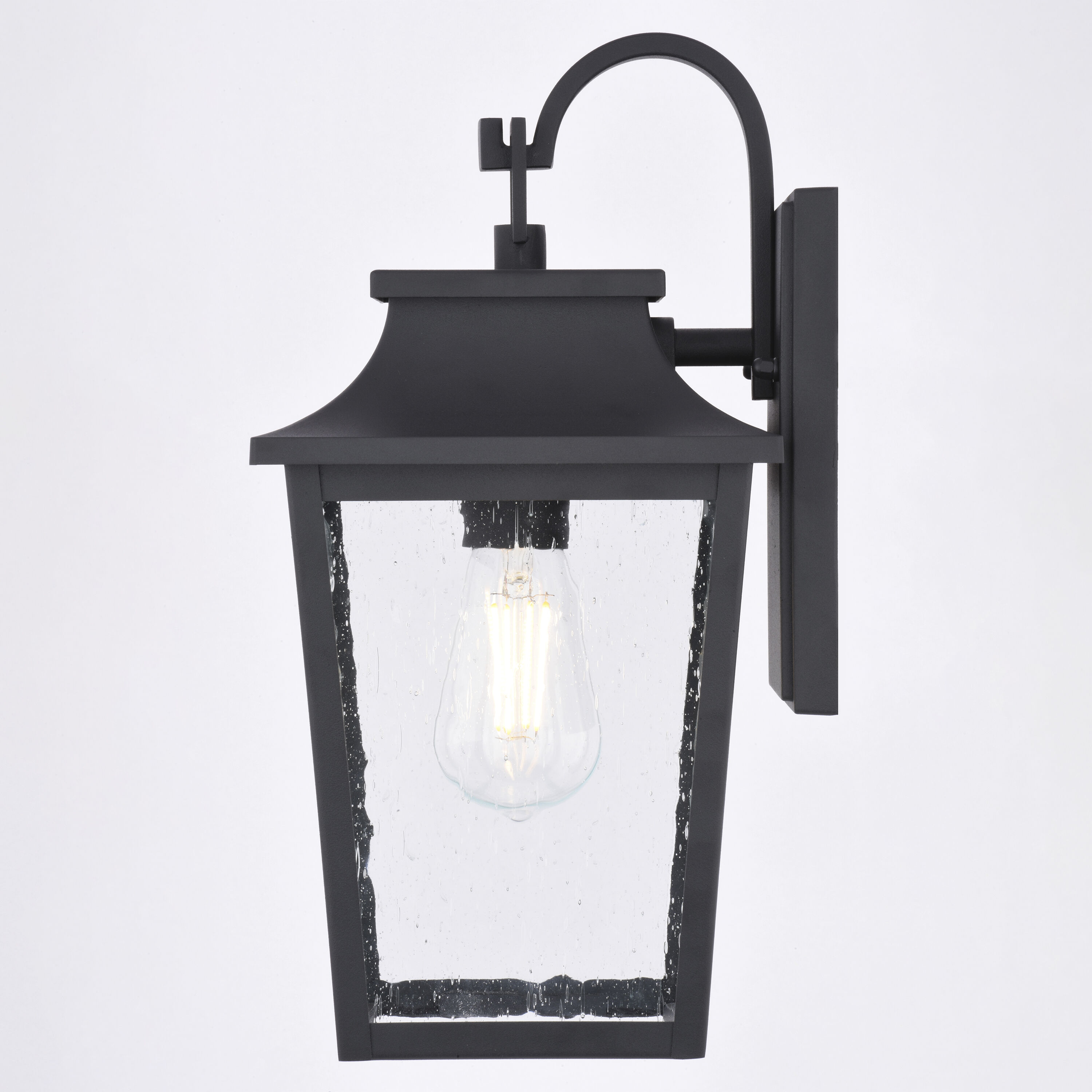 Irving Park 1 Light 13.75 inch Textured Black Outdoor Wall