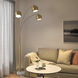 Triplet 89.5 inch 9 watt Weathered Brass Arc Floor Lamp Portable Light