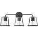 Fulton Bath Vanity Light Wall Light in Antique White, Clear