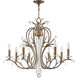 Serafina 8 Light 33 inch Hand Applied Venetian Golden Bronze Chandelier Ceiling Light