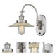 Franklin Restoration Halophane LED 8.5 inch Brushed Satin Nickel Sconce Wall Light in Clear Halophane Glass