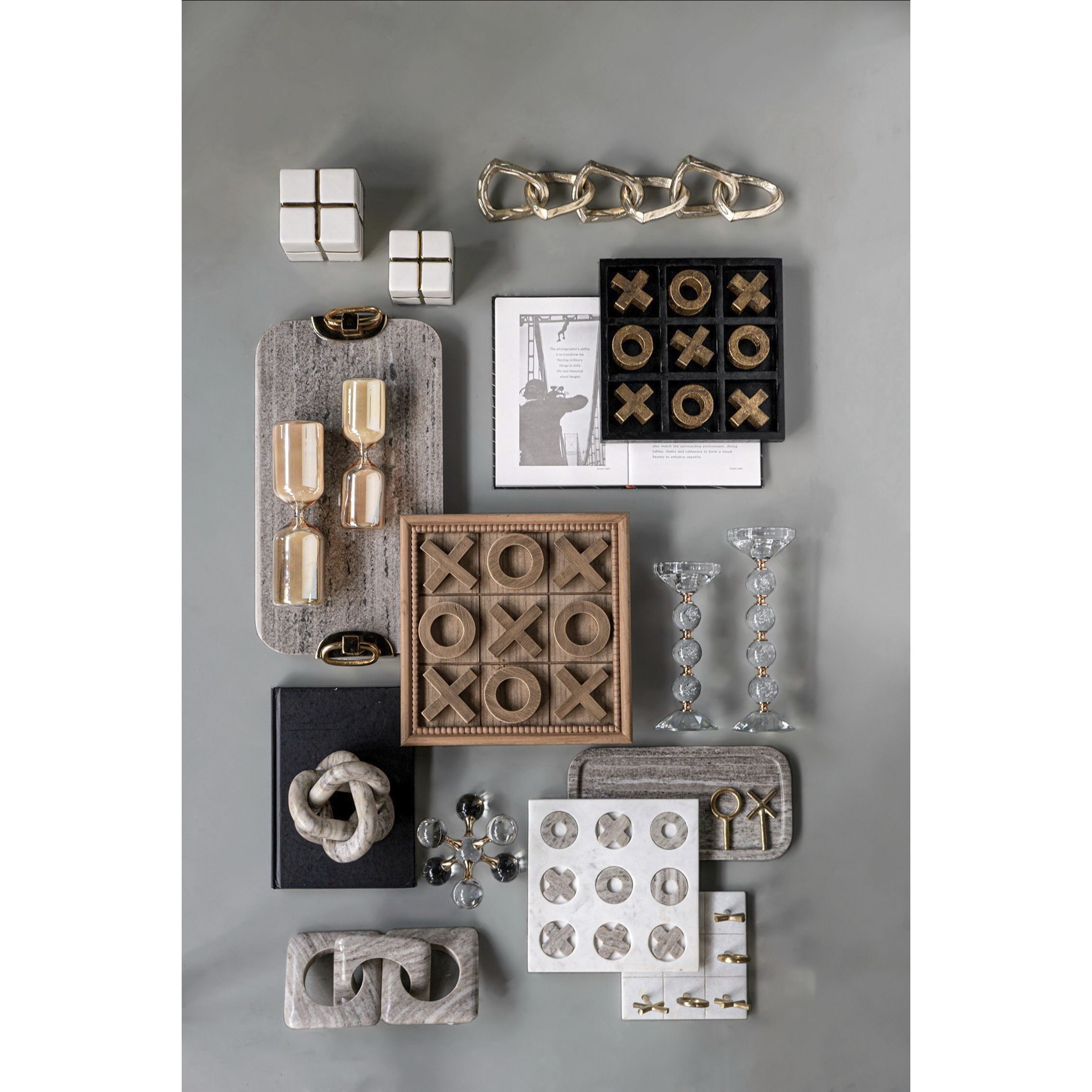 Anita Brown and Gold Tic-Tac-Toe Set