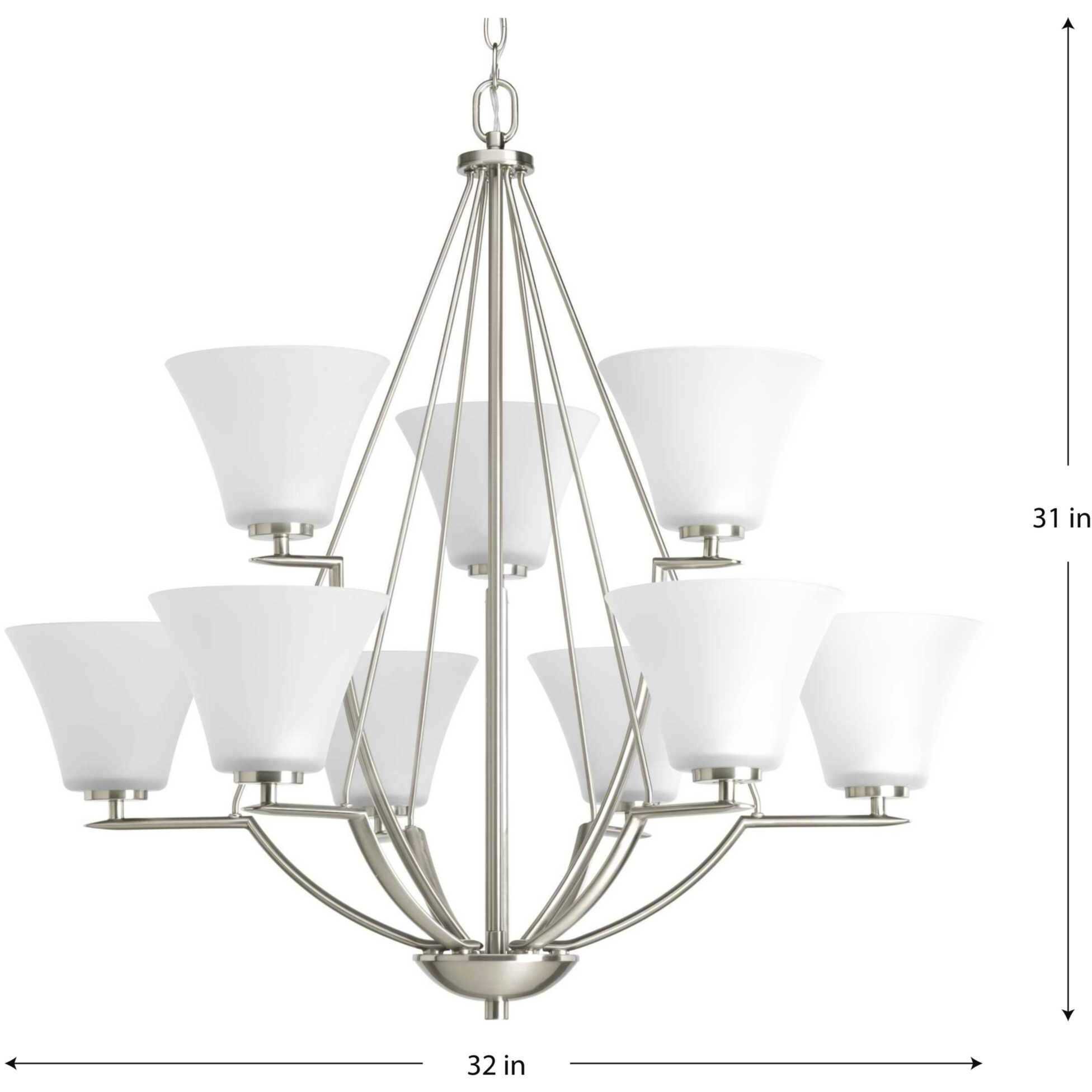 Annette St 9 Light 32 inch Brushed Nickel Chandelier Ceiling Light