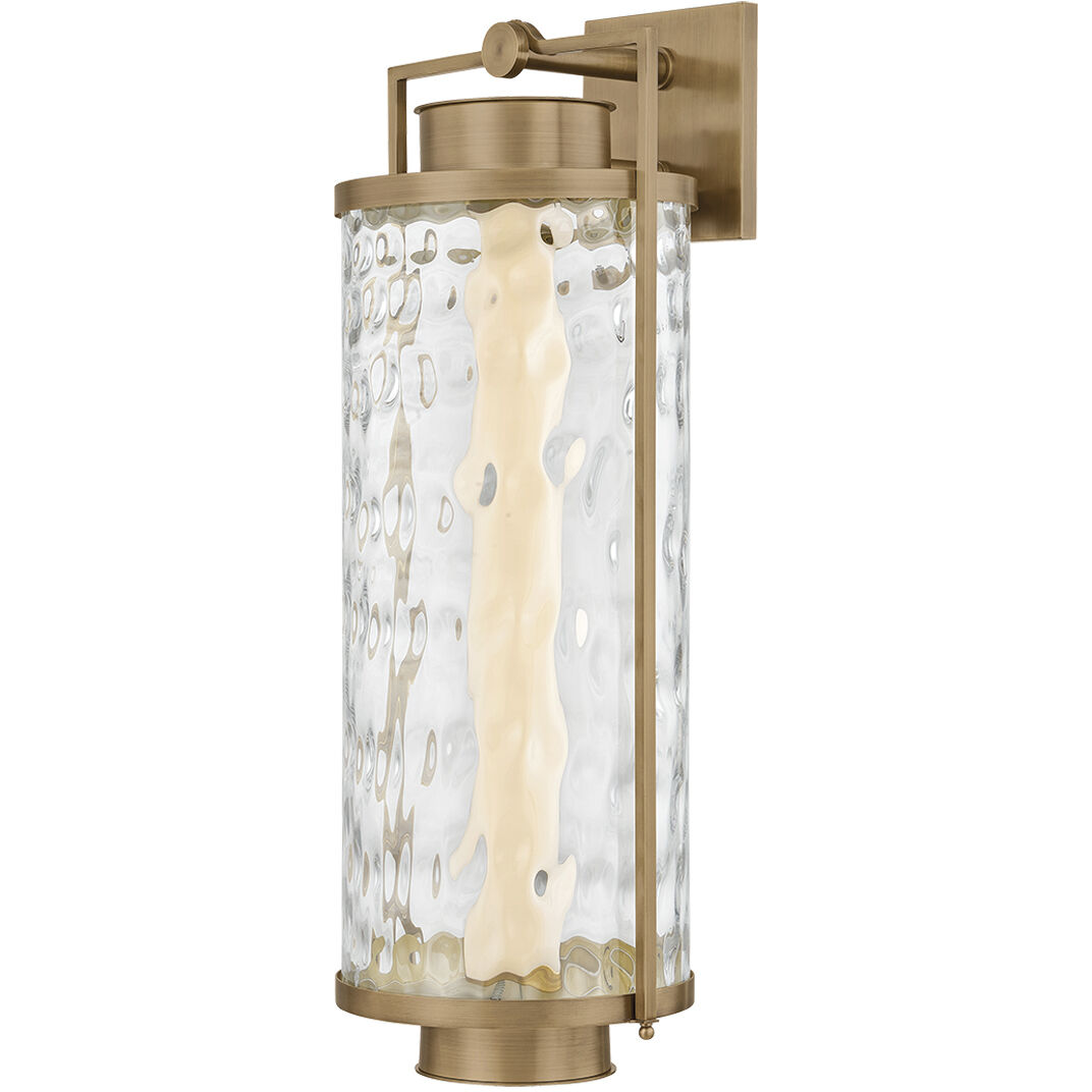 Haddock LED 28 inch Patina Brass Outdoor Wall Sconce