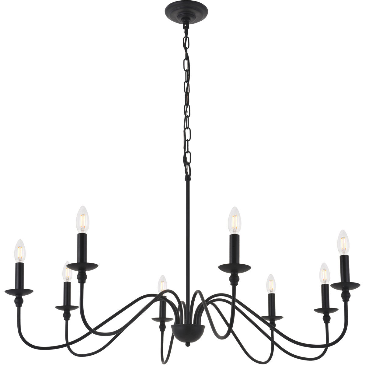 Rohan 8 Light 42 inch Matte Black Chandelier Ceiling Light