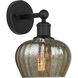 Edison Fenton 1 Light 7 inch Matte Black Sconce Wall Light in Mercury Glass