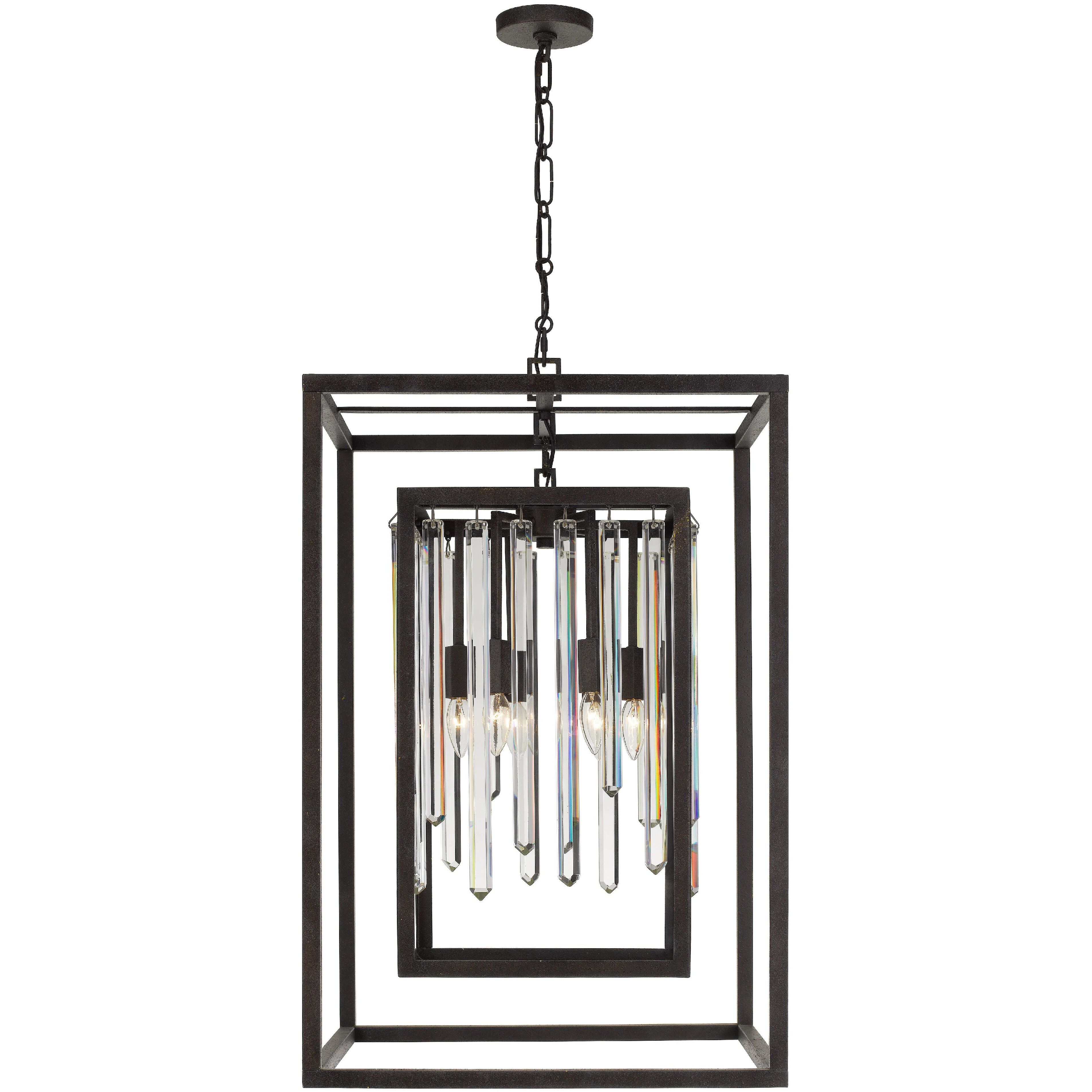 Hollis 6 Light 21 inch Forged Bronze Lantern Chandelier Ceiling Light