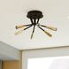 Ellis LED 16.25 inch Matte Black and Satin Brass Semi-Flush Mount Ceiling Light
