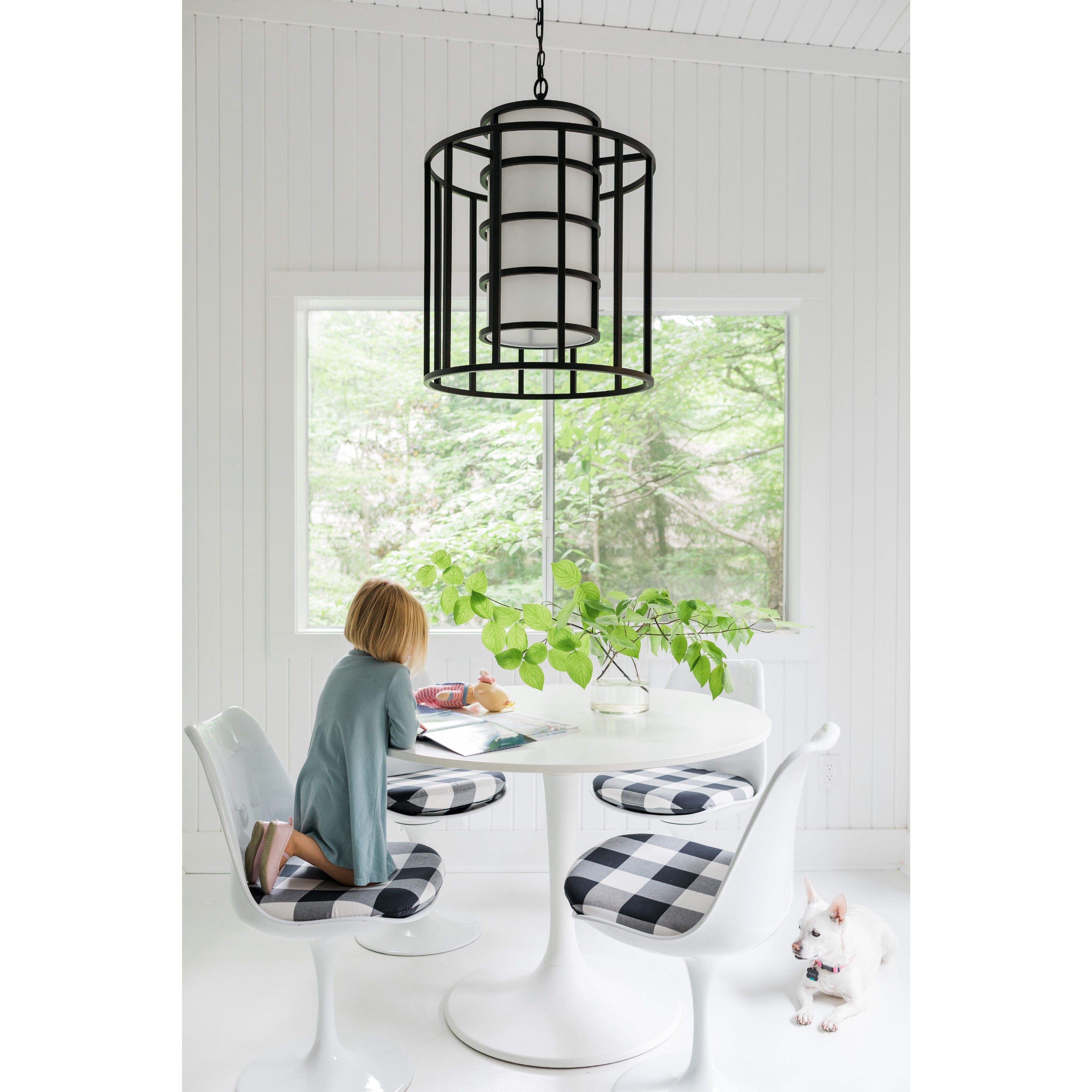 Hulton 6 Light 21 inch Matte Black Lantern Chandelier Ceiling Light