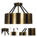 Lasalle 6 Light 15 inch Antique Brass with Matte Black Accents Semi-Flush Mount Ceiling Light