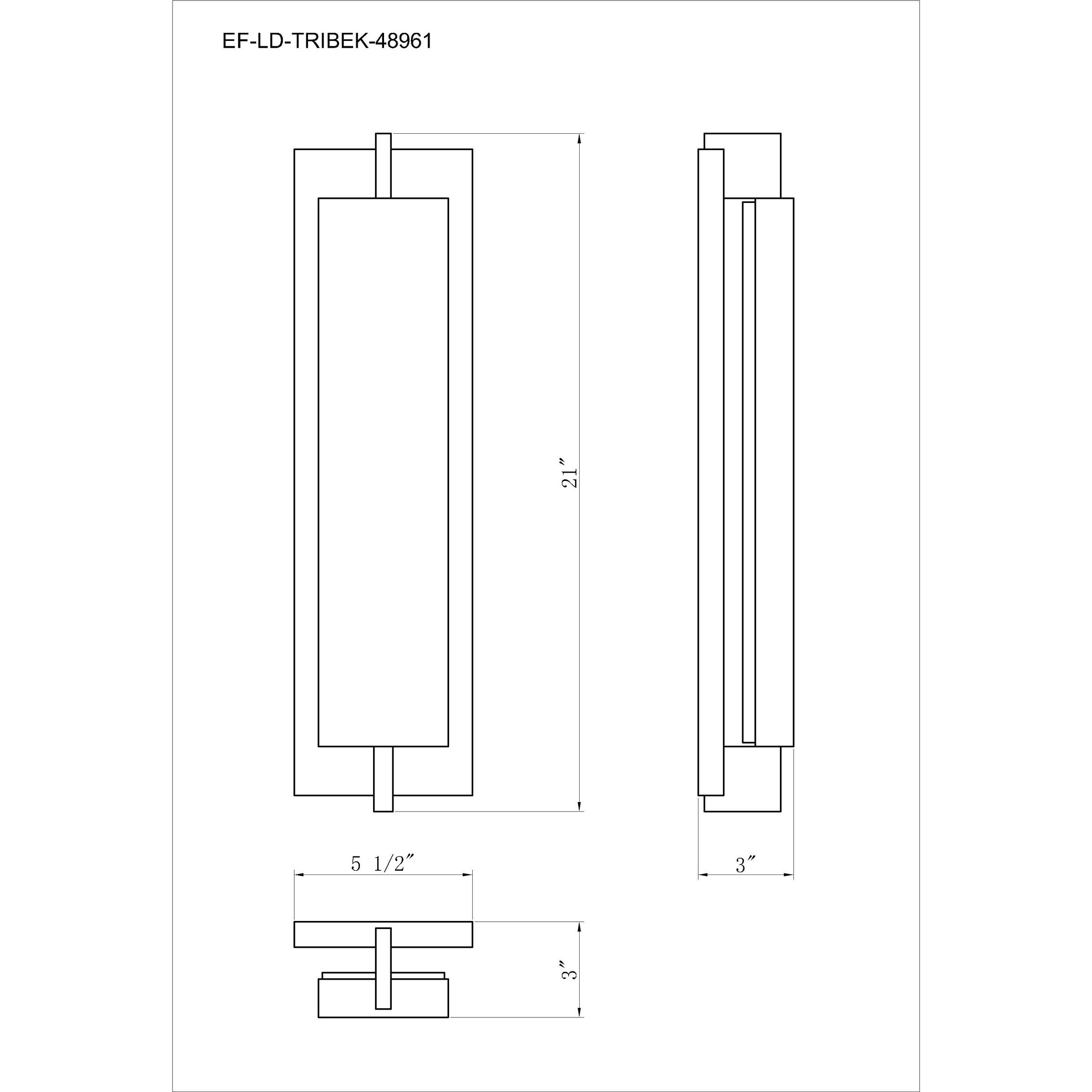 Tribek 1 Light 21 inch Black Outdoor Wall Sconce