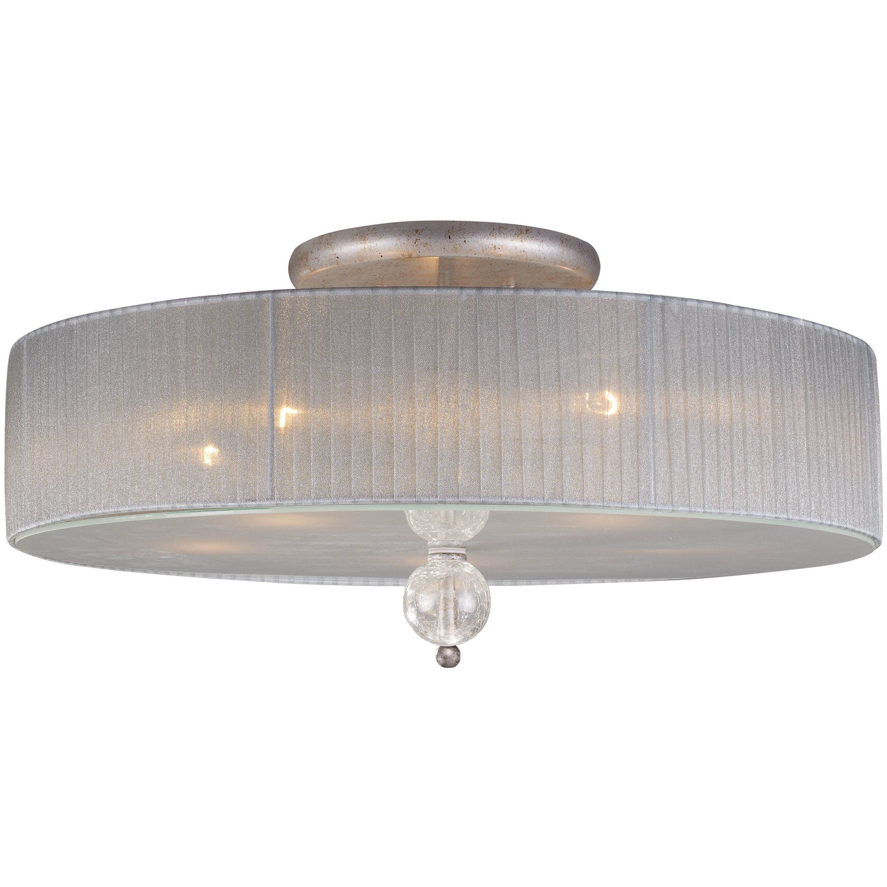 Alexis 5 Light 23 inch Antique Silver Semi Flush Mount Ceiling Light