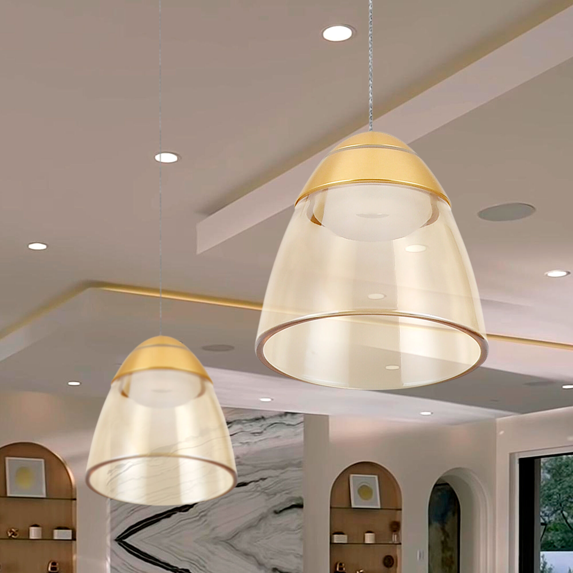 Roma Series 5 inch Black/Gold Pendant Ceiling Light, Artisan Collection