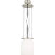 Ray Booth Elias LED 9 inch Polished Nickel Floating Pendant Ceiling Light in White Glass