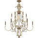 Magnolia Manor 12 Light 42 inch Pale Gold with Distressed Bronze Chandelier Ceiling Light