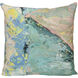 Pastel Coastal 24 inch Pale Aqua and Blush Pillow in 24" x 24"