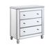 Contempo Silver Bedside Cabinet, 3-Drawer, Clear Mirror