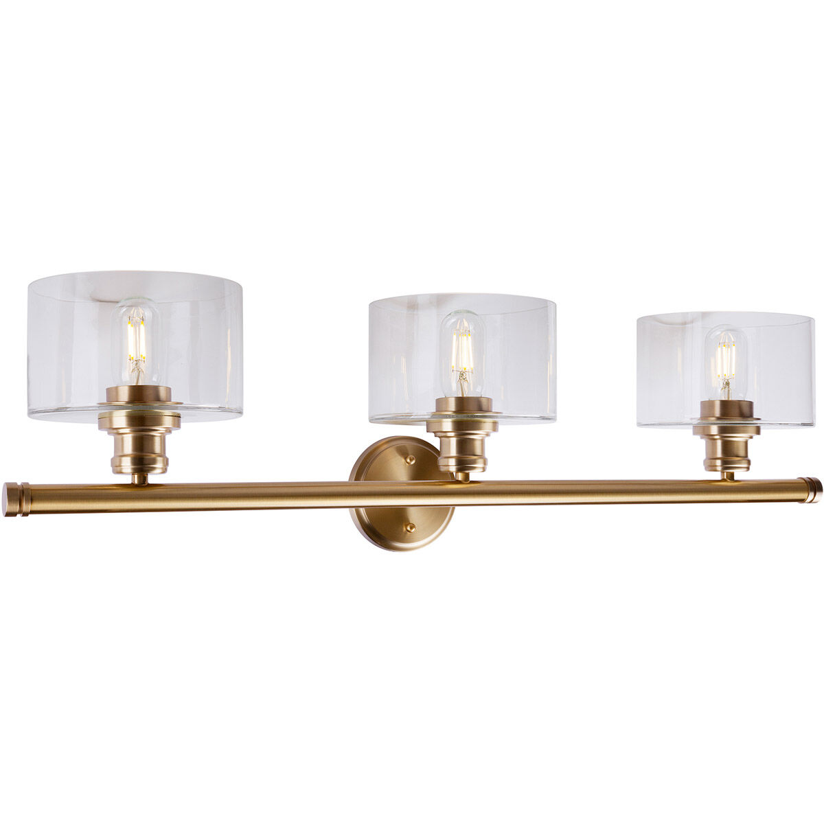 Zane 3 Light 33 inch Soft Gold Vanity Light Wall Light