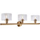 Zane 3 Light 33 inch Soft Gold Vanity Light Wall Light