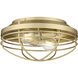 Seaport 2 Light 12 inch Pewter Flush Mount Ceiling Light, Damp