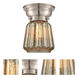 Aditi Chatham 1 Light 6 inch Brushed Satin Nickel Flush Mount Ceiling Light in Mercury Glass, Aditi