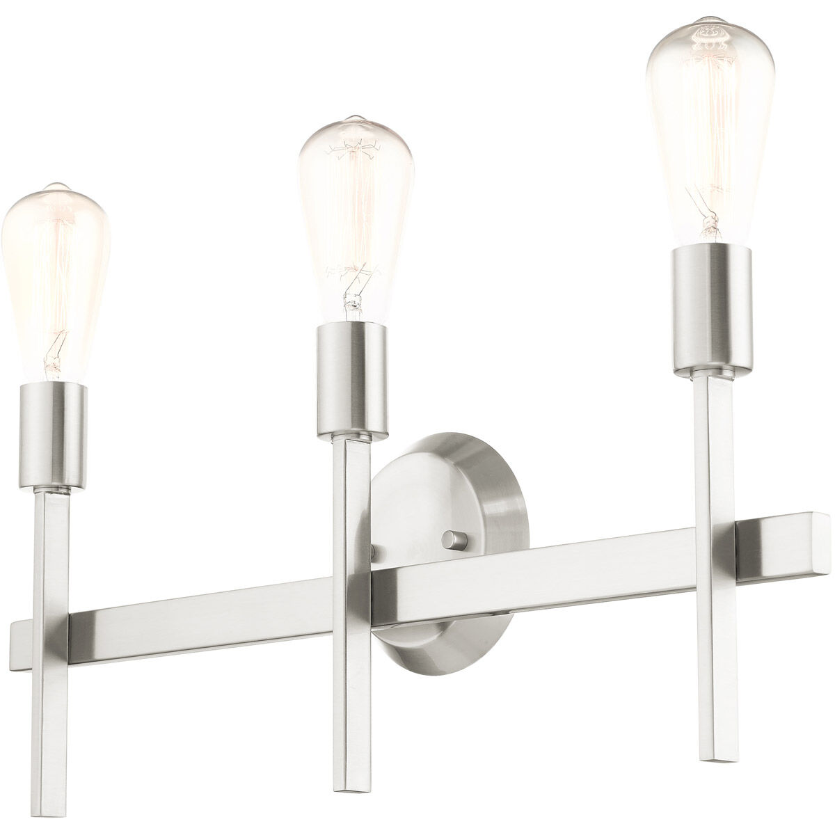 Prague 3 Light 23.5 inch Brushed Nickel Vanity Sconce Wall Light