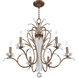 Serafina 6 Light 28 inch Hand Applied Venetian Golden Bronze Chandelier Ceiling Light