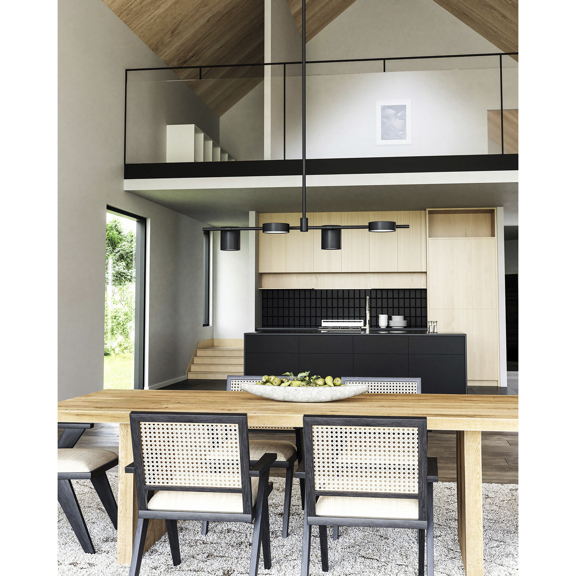 Jayden LED 40 inch Black Linear Pendant Ceiling Light