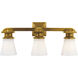 Chapman & Myers Ny Subway 3 Light 22.75 inch Hand-Rubbed Antique Brass Triple Bath Light Wall Light