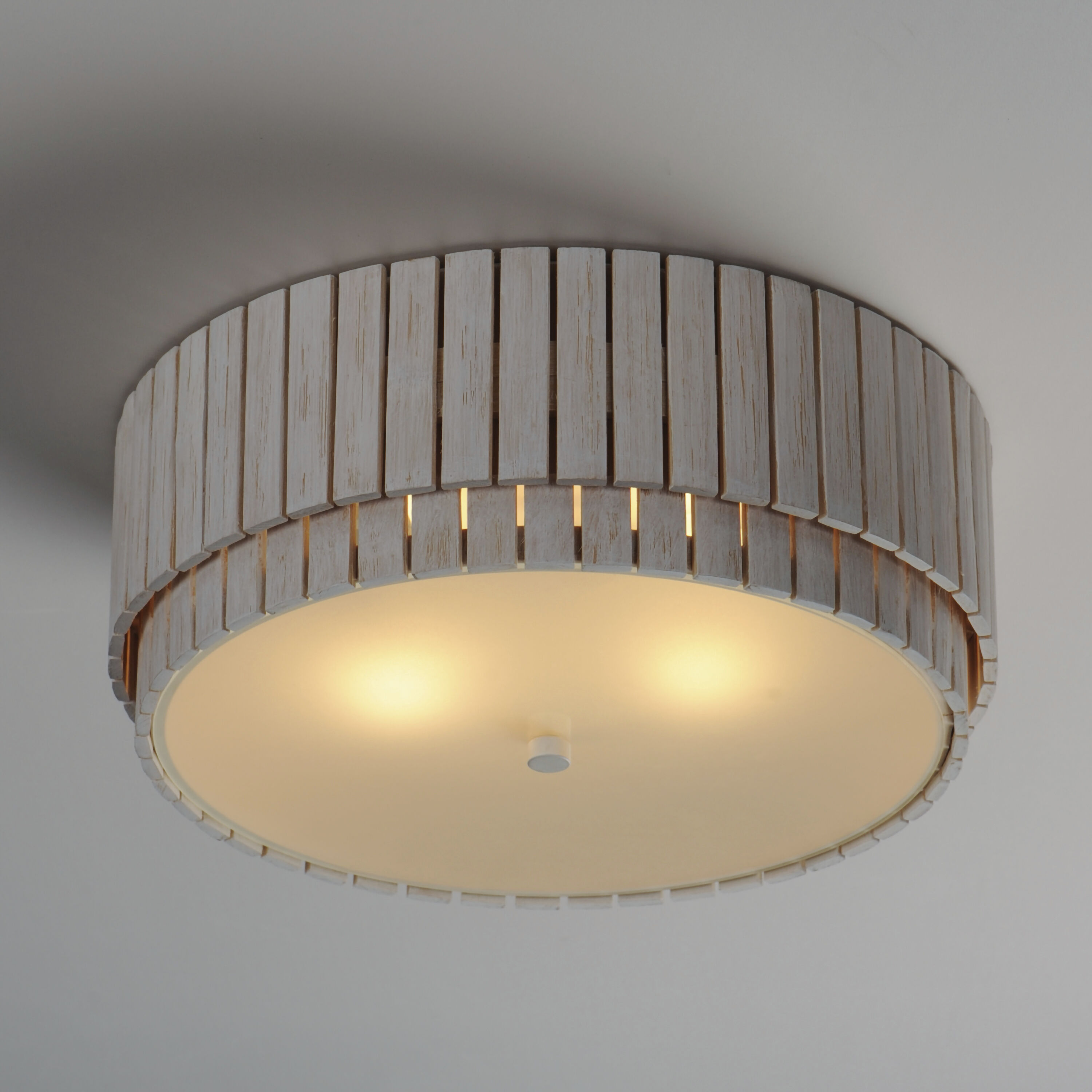 Satori 2 Light 16 inch Ecru Flush Mount Ceiling Light