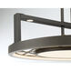 Tribeca LED 20 inch Smoked Iron And Soft Brass Semi Flush And Pendant Ceiling Light