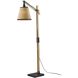 Walden 53 inch 100.00 watt Black Metal and Natural Wood Floor Lamp Portable Light