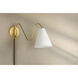 Onda 1 Light Aged Brass Plug-In Sconce Wall Light