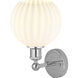 Edison White Venetian 1 Light 8 inch Polished Chrome Sconce Wall Light