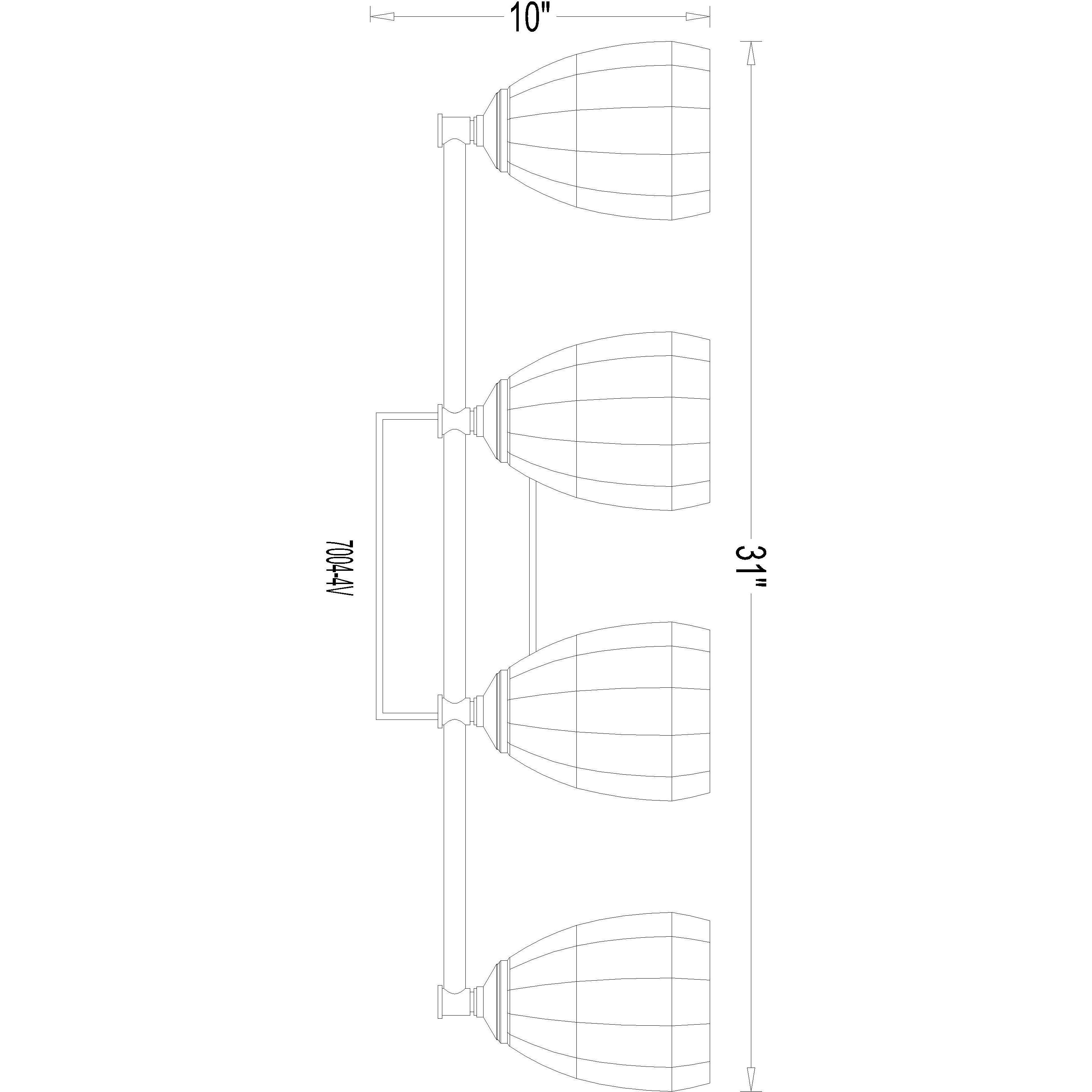 Oren 4 Light 31 inch Modern Gold Bath Vanity Light Wall Light