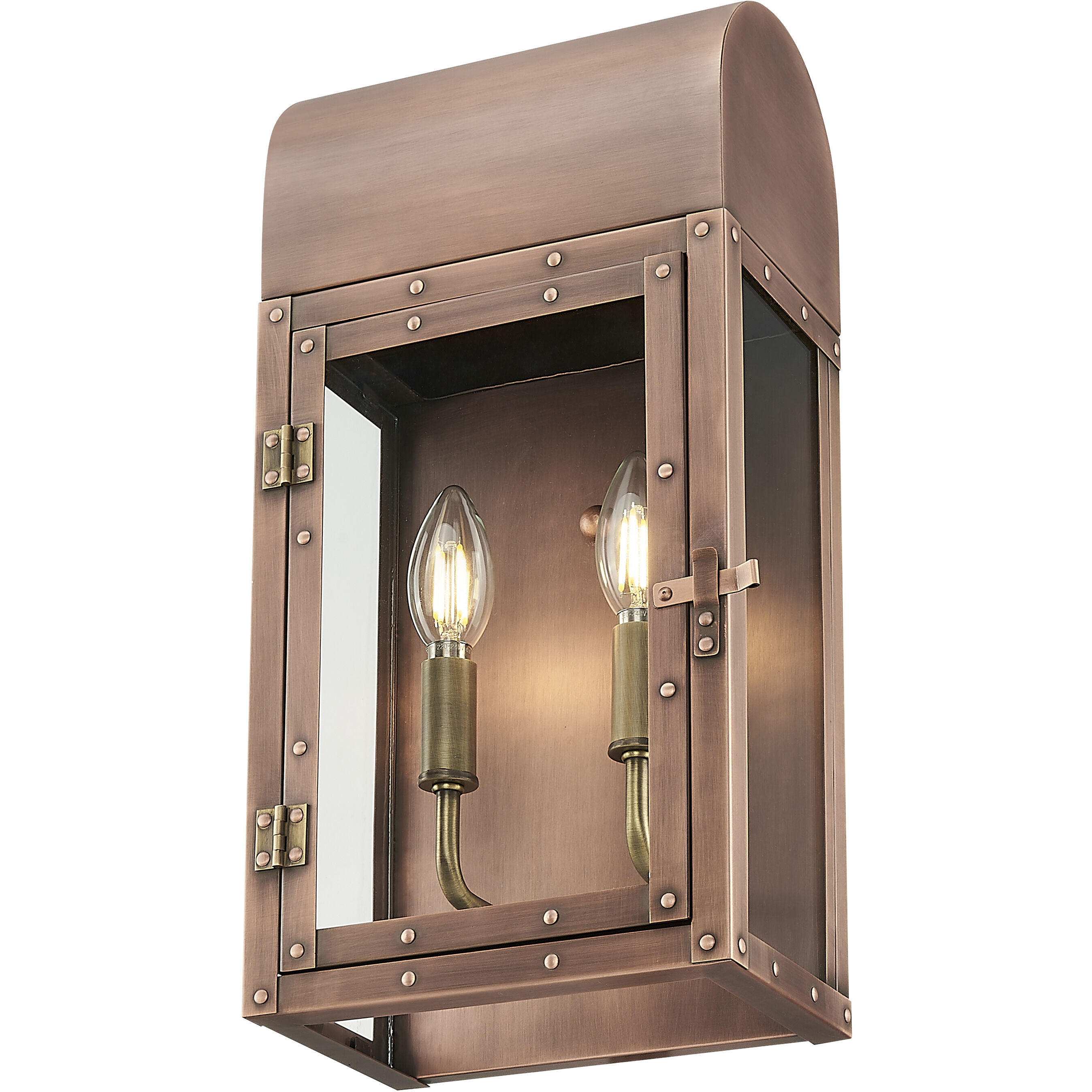 Spencer 2 Light 16.75 inch Antique Copper Exterior Wall Mount