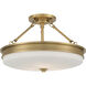 Minka-Lavery Halora 3 Light 15.25 inch Legacy Brass Semi-Flush Mount Ceiling Light 14086-732 - Open Box