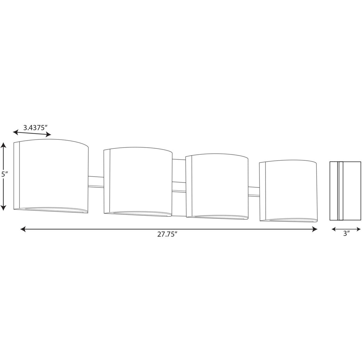 Arch LED LED 27.75 inch Brushed Nickel Bath Vanity Wall Light, Progress LED