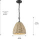 Hathaway 1 Light 10.25 inch Matte Black Pendant Ceiling Light