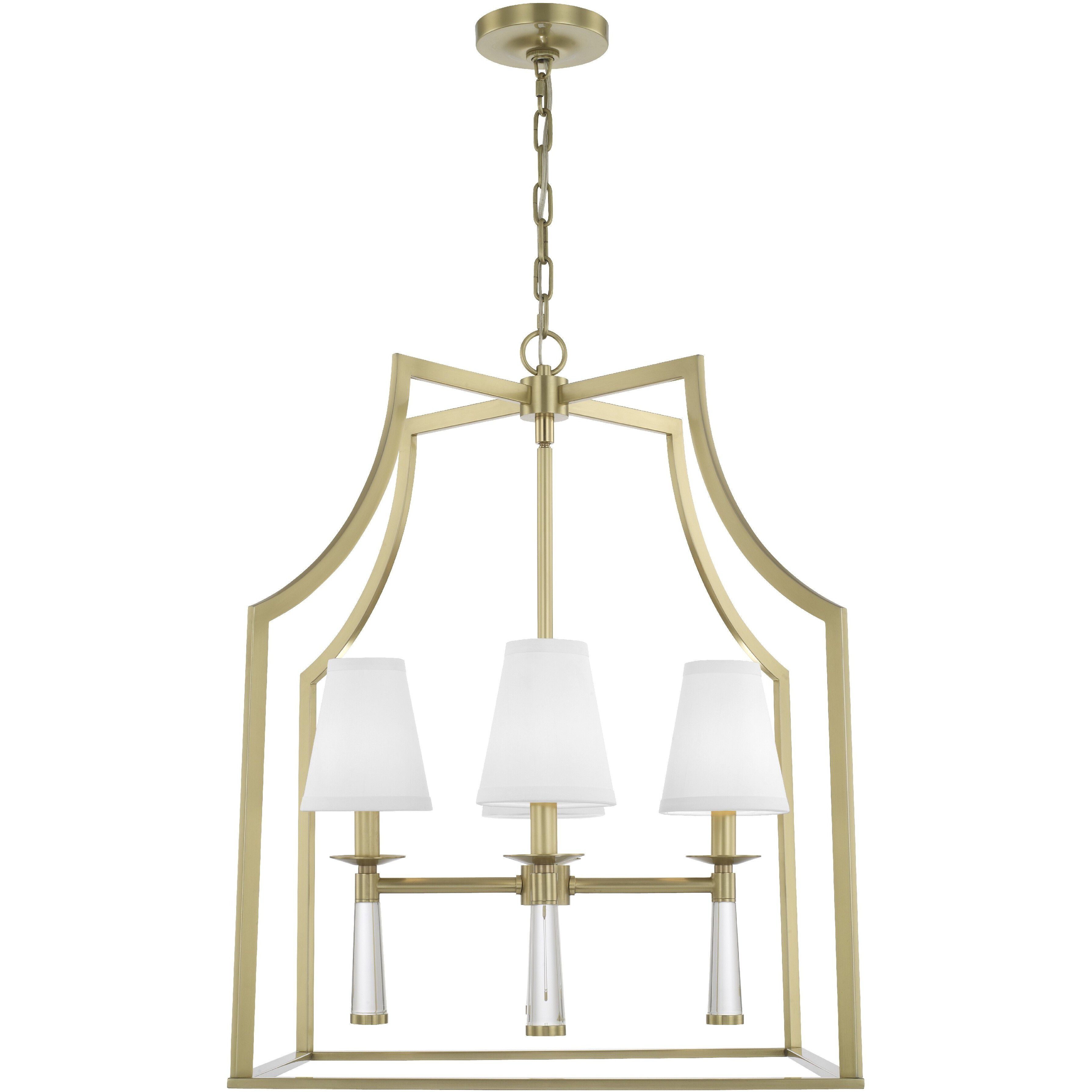 Baxter 4 Light 22 inch Aged Brass Lantern Chandelier Ceiling Light
