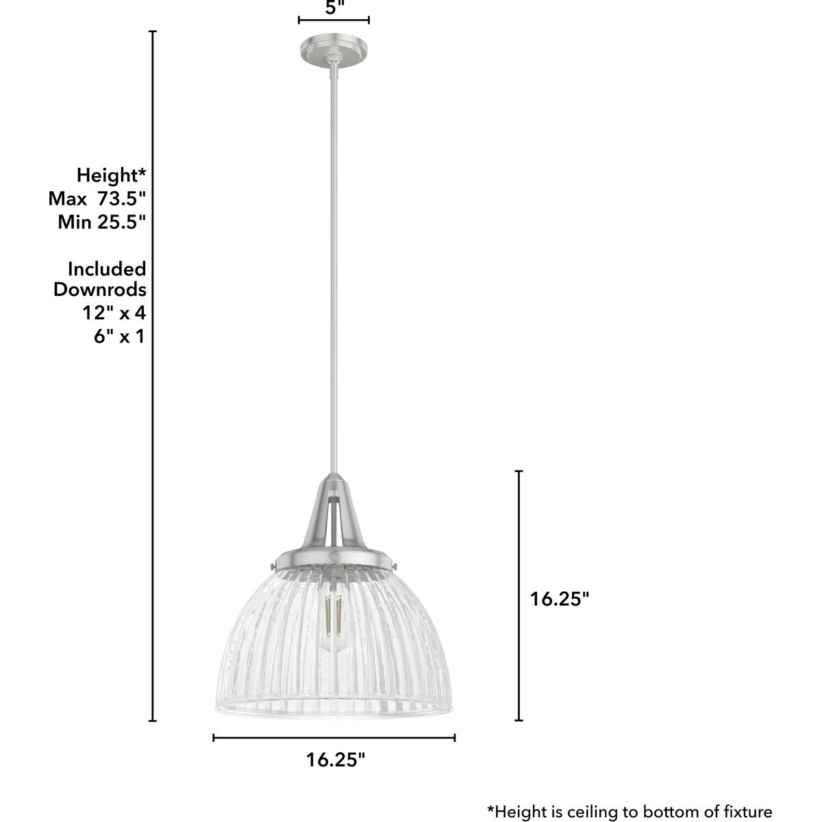 Cypress Grove 1 Light 16.25 inch Brushed Nickel Pendant Ceiling Light