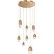 Pebble LED Novel Brass Chandelier Ceiling Light, Multi-Port