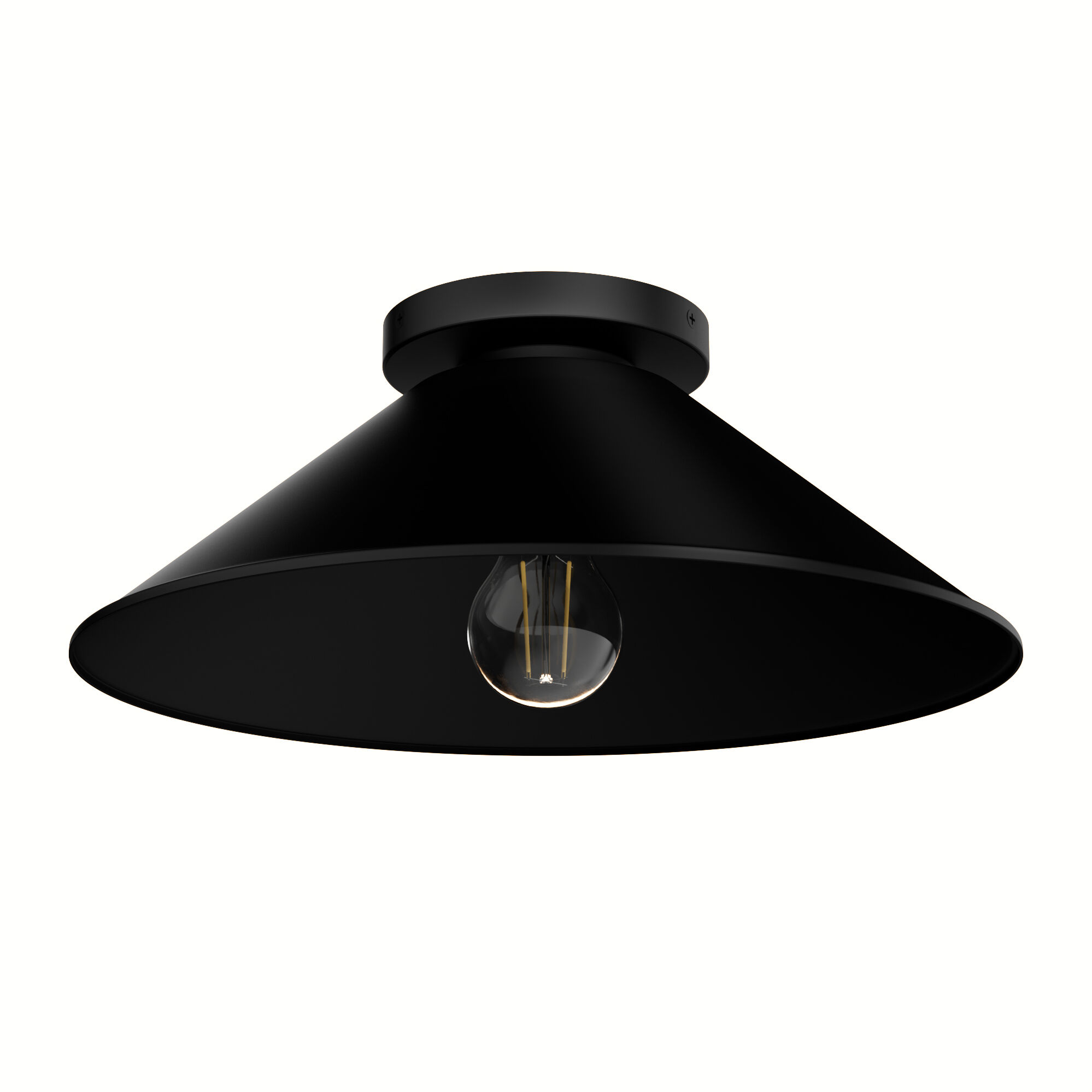 Skyflow 1 Light 14 inch Matte Black Outdoor Flush Mount, Medium