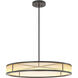Thibaud 35.43 inch Bronze Highlight and Frosted Glass Chandelier Ceiling Light