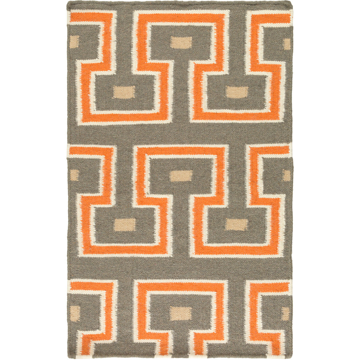 Frontier 36 X 24 inch Burnt Orange, Charcoal, Khaki, Cream Rug
