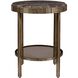 Cusano 20.25 X 16.25 inch Brown marble and Antique Brass Accent Table