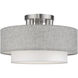 Brookmeade 3 Light 15 inch Brushed Nickel Semi-Flush Ceiling Light