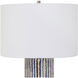 Havana 28 inch 150.00 watt Cobalt and Ivory Glazed Stripes and Brushed Nickel Table Lamp Portable Light