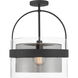 Ravik 1 Light 15.5 inch Dark Matte Black Convertible Pendant/Semi-Flush Mount Ceiling Light
