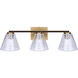 Berklie 3 Light 25.5 inch Gold Vanity Light Wall Light